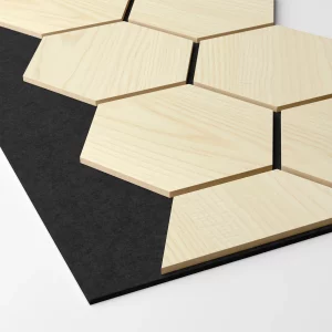 Ribbon-Hexagon Diamond Ash joint panel with black acoustic felt