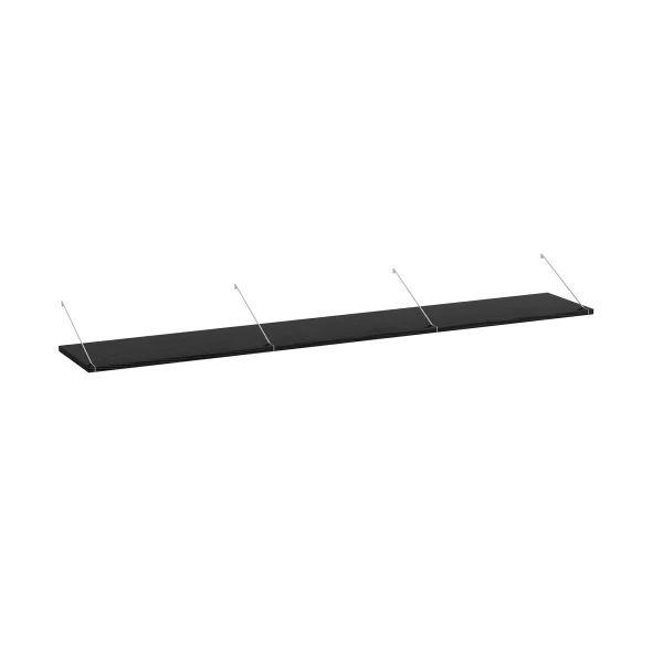 Brace shelf Black Ash 1800 mm white brackets