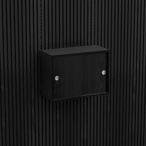 Brace wall cabinet Black Diamond Ash 600 mm 2 sliding doors with Black Diamond Ash acoustic panels