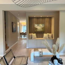 Ribbon-Wood Walnut in living room